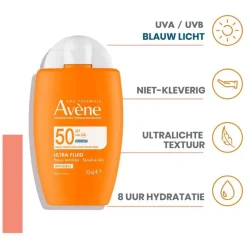 Avène Ultra Fluid Invisible Zonnebrand Gezicht SPF50 50 ML