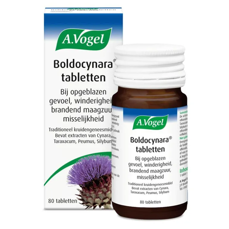 A.Vogel Boldocynara Bij Misselijkheid En Opgeblazen Gevoel Tabletten 80 ST