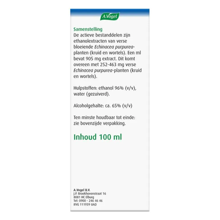 A.Vogel Echinaforce Bij Onvoldoende Weerstand En Griep Druppels 100 ML