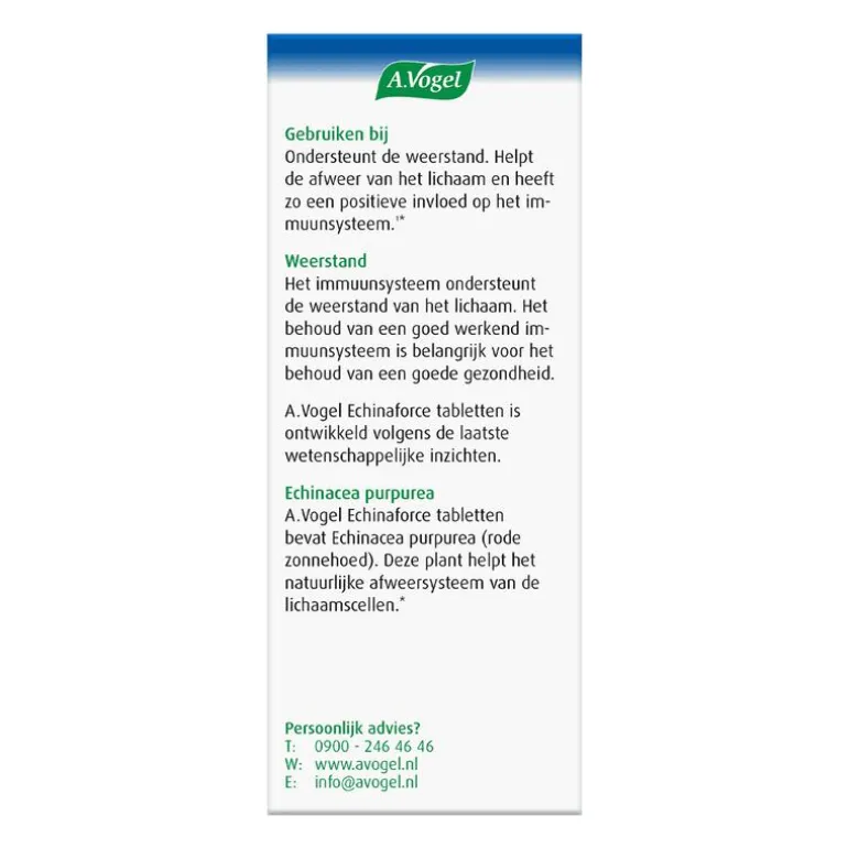 A.Vogel Echinaforce Weerstand1* Tabletten 80 stuks