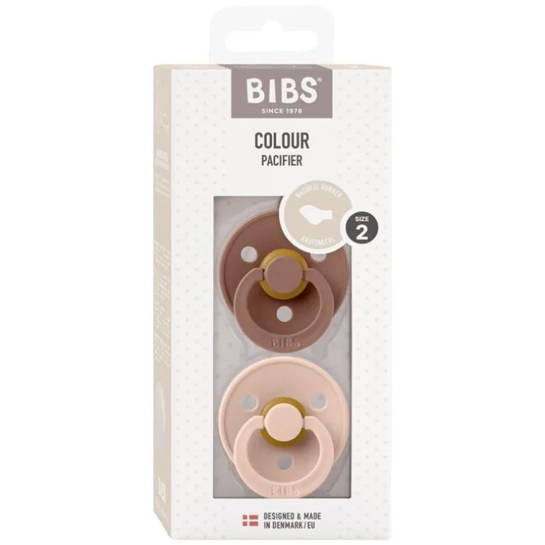 BIBS Anatomische Fopspeen Two Pack Natuurlijk Rubber Woodchuck/Blush Maat 2