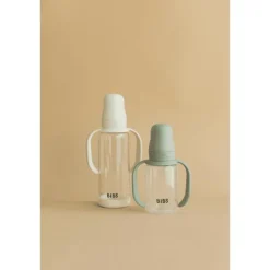 BIBS Babyfles 270 ML Ivory met Latex speen en opvouwbaar trechtertje