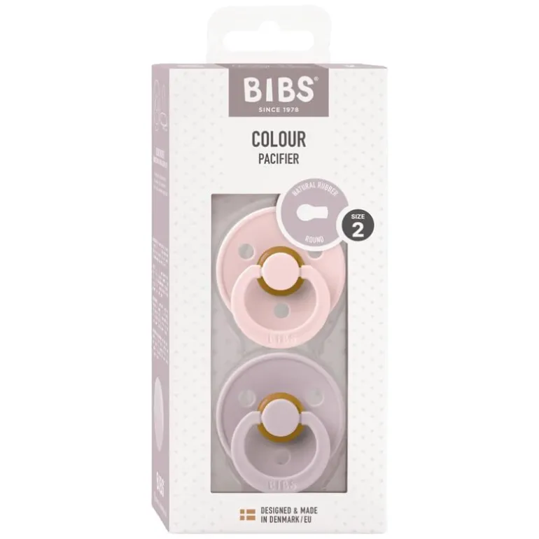 BIBS Fopspeen Two Pack Natuurlijk Rubber Blossom/Dusky Lilac Maat 2