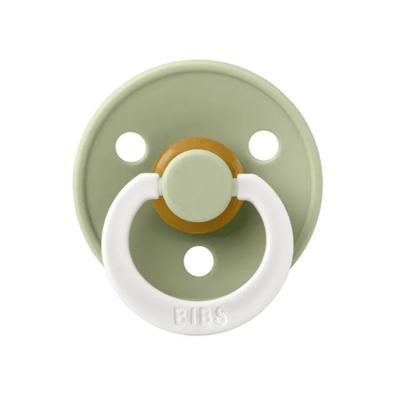 BIBS Glow in the dark Fopspeen Two Pack Natuurlijk Rubber Sage/Vanilla Maat 1