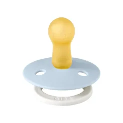 BIBS Glow in the dark Fopspeen Two Pack Natuurlijk Rubber Iron/Baby Blue Maat 2