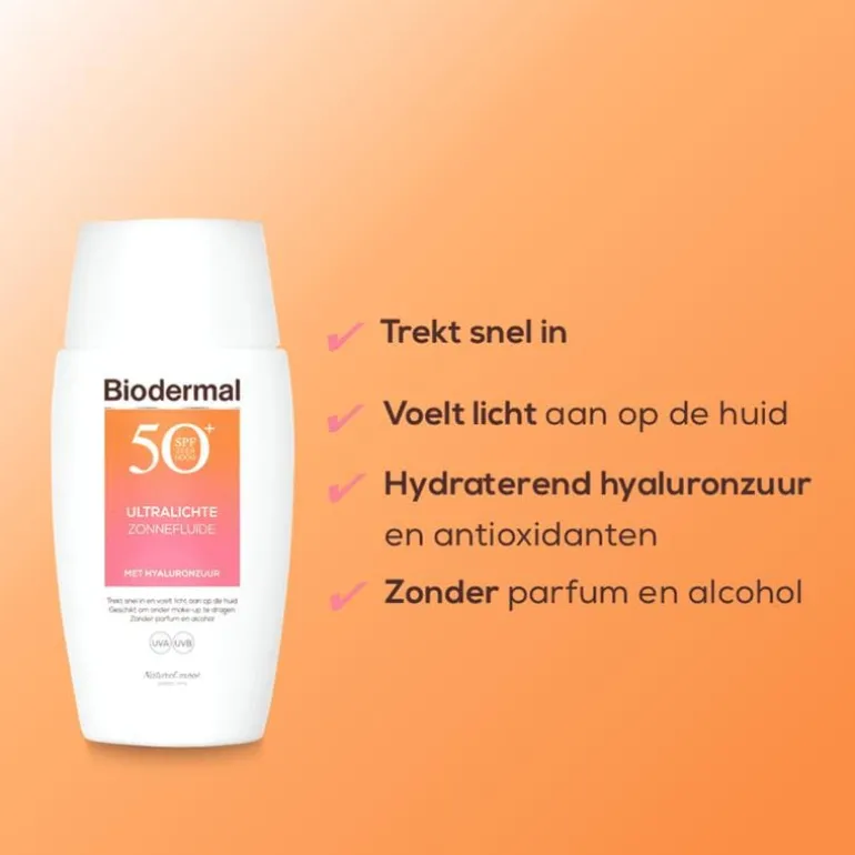 Biodermal Ultralichte Zonnefluïde Gezicht SPF 50+ 40 ML