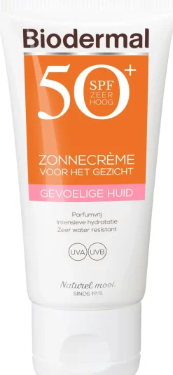 Biodermal Zonnecrème voor het Gezicht Gevoelige Huid SPF50+ 50 ML
