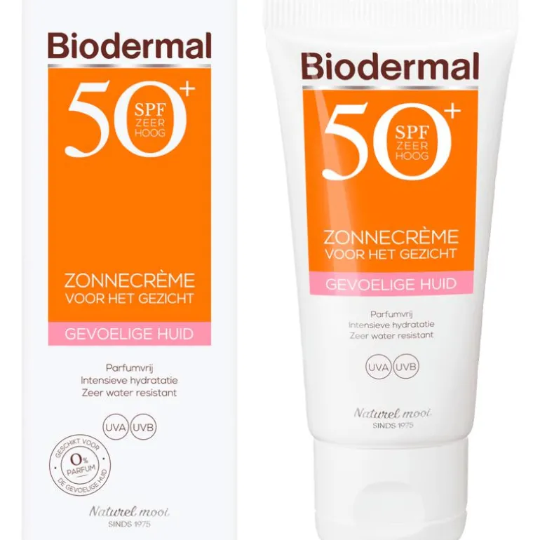 Biodermal Zonnecrème voor het Gezicht Gevoelige Huid SPF50+ 50 ML
