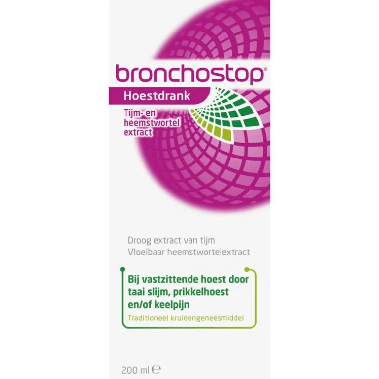 Bronchostop Hoestdrank bij Vastzittende Hoest en Keelpijn 200 ML