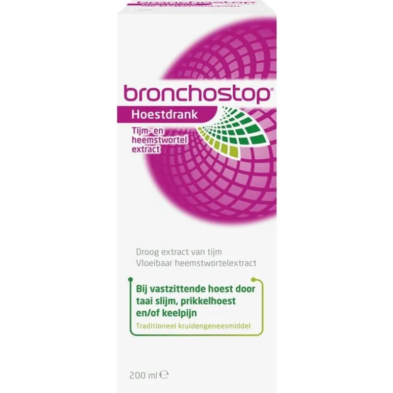 Bronchostop Hoestdrank bij Vastzittende Hoest en Keelpijn 200 ML
