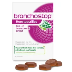 Bronchostop Hoestpastilles bij Vastzittende Hoest of Keelpijn 20 Stuks