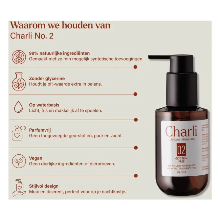 Charli No. 2 Glijmiddel - Glycerinevrij 100 ML
