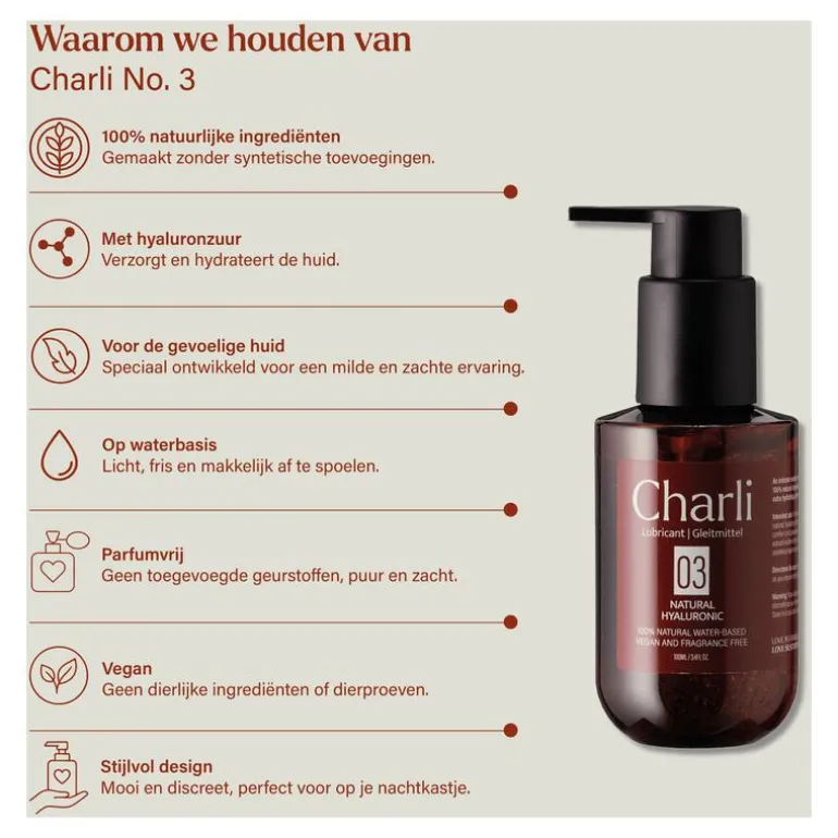 Charli No. 3 Glijmiddel - Natuurlijk Hyaluronzuur 100 ML