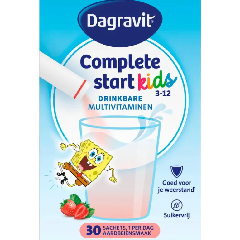 Dagravit Complete Start Kids Multivitamine Aardbei 30 stuks