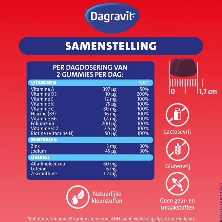 Dagravit Kids Multivitaminen Gummies Xtra + Eyecare 6-12 jaar 60 stuks