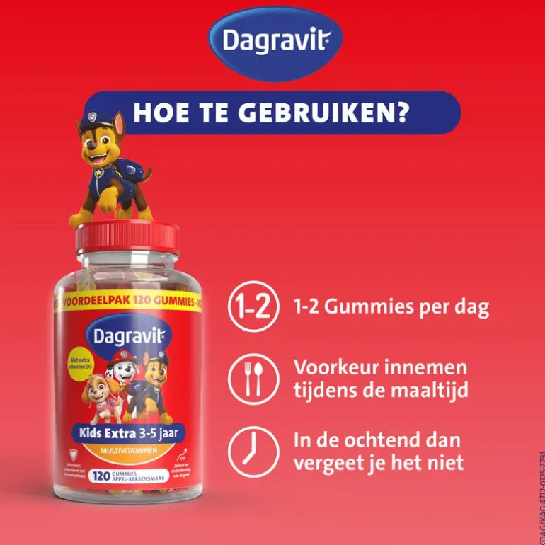 Dagravit Kids Xtra 3-5 jaar 120 gummies