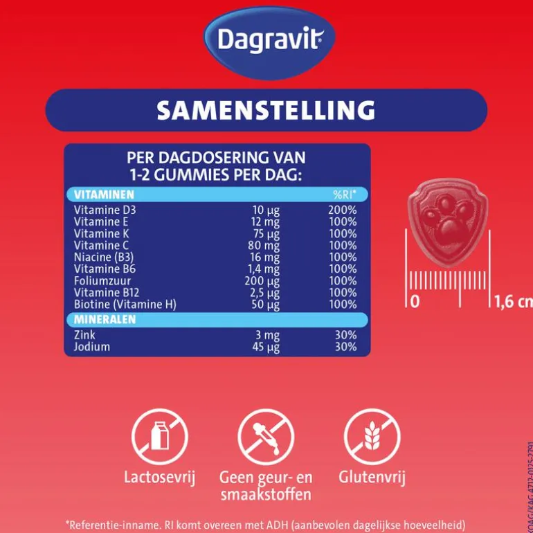Dagravit Kids Xtra Paw Patrol 3-5 jaar 60 gummies