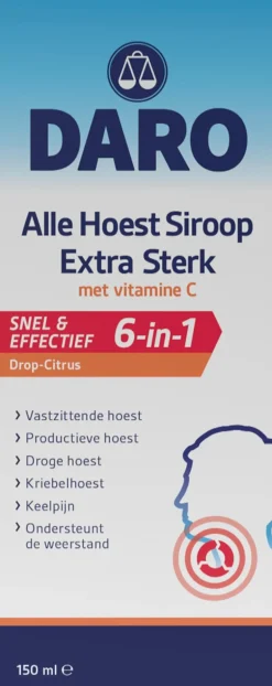 Daro Alle Hoest Siroop Extra Sterk Met Vitamine C 150 ML