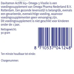 Davitamon Actifit 65+ Omega 3 Visolie Capsules
