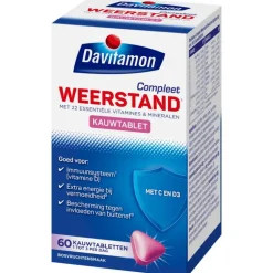 Davitamon Compleet Weerstand Vitamine C&D Bosvruchten 60 kauwtabl