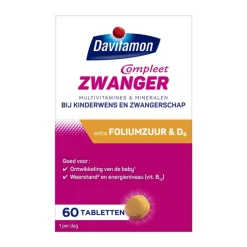 Davitamon Compleet Zwanger met Extra Foliumzuur en Vitamine D3 60 Tabletten