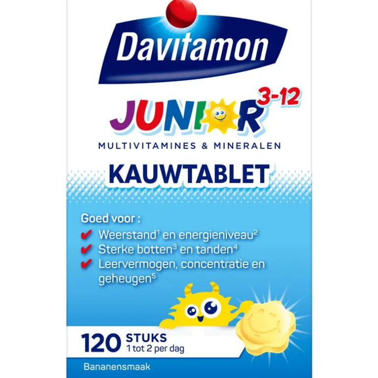 Davitamon Junior 3-12 Kauwtabletten Bananensmaak
