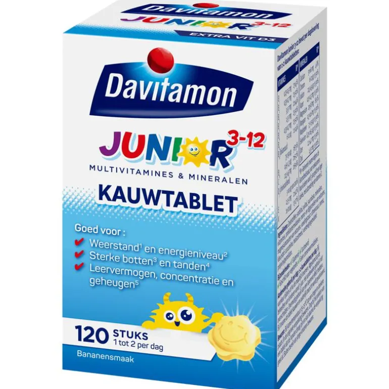 Davitamon Junior 3-12 Kauwtabletten Bananensmaak