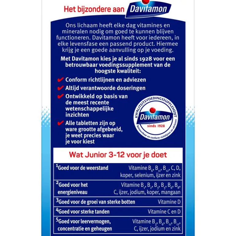 Davitamon Junior 3+ Kauwvitamines Multifruit