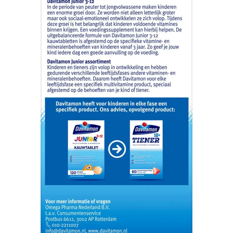 Davitamon Junior 3+ Kauwvitamines Multifruit