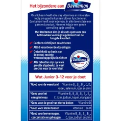 Davitamon Junior 3+ Multivitamine Kinderen Frambozensmaak 120 Kauwvitamines
