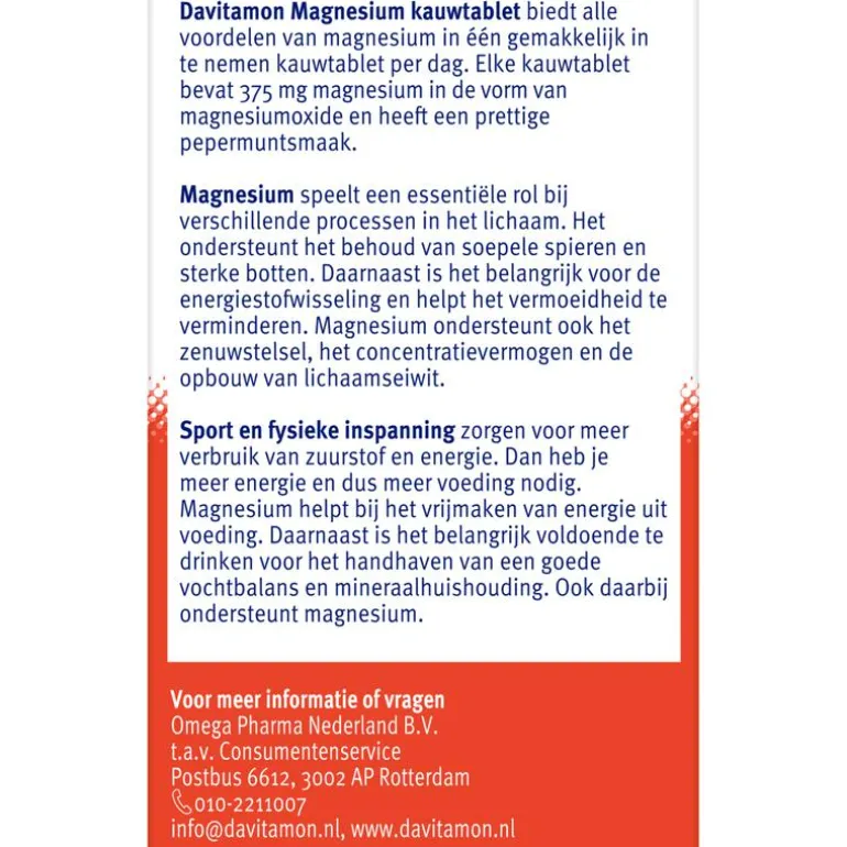 Davitamon Magnesium Pepermunt 60 stuks