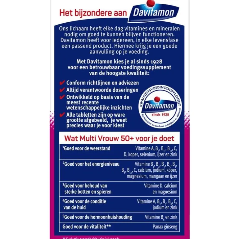 Davitamon Multi Vrouw 50+ 60 stuks