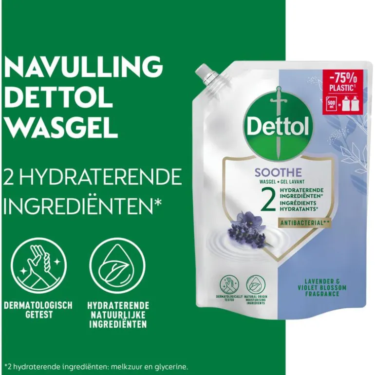 Dettol Pouch Lavander Navulverpakking - 500 ML