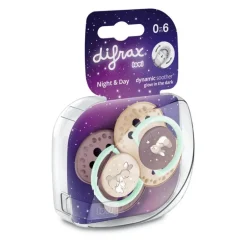 Difrax Dynamic Fopspeen 0-6M Night&Day Girl