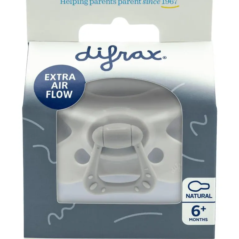 Difrax Fopspeen Natural 6 Maanden Donkergrijs BPA-vrij