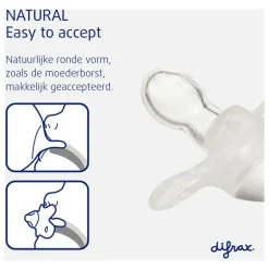 Difrax Fopspeen Natural 6 Maanden Paars BPA-vrij