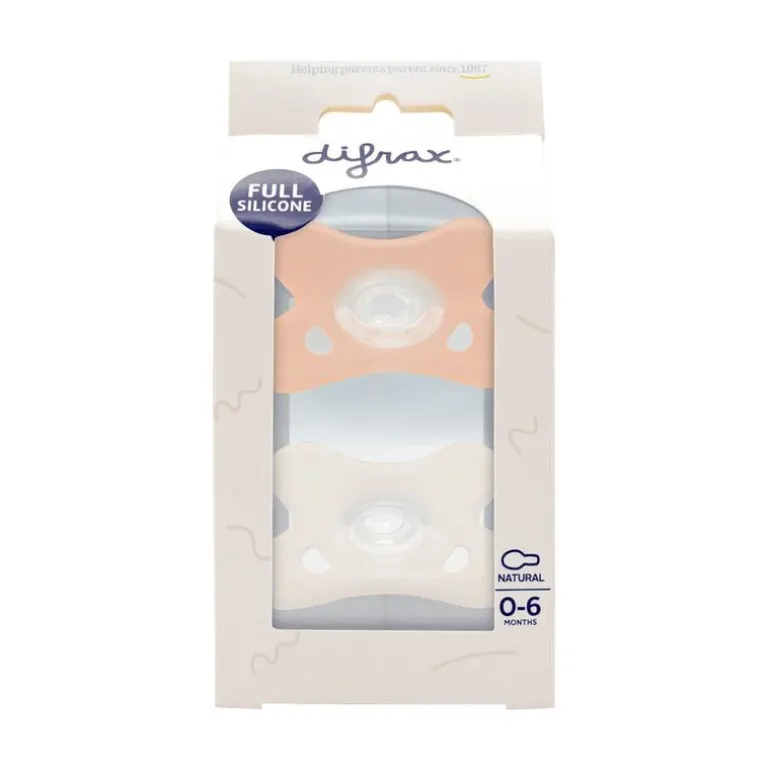 Difrax Fopspeen Natural Siliconen Blossom/Wit 0-6 Maanden