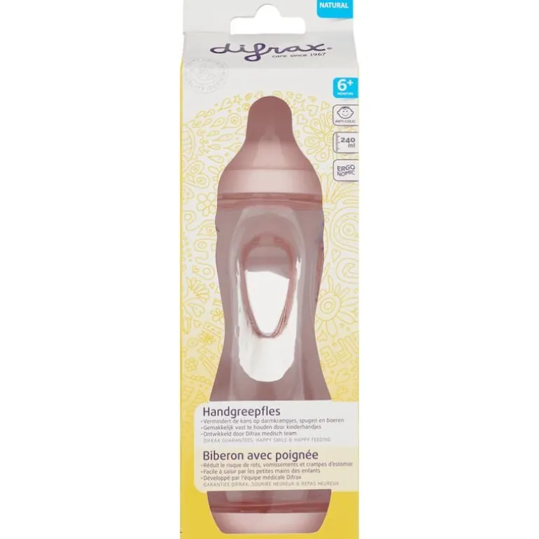 Difrax Handgreepfles 240 ML 6+ Maanden