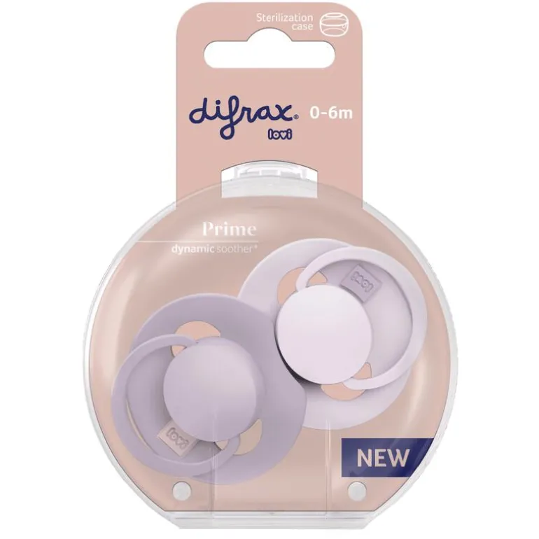 Difrax LOVI Prime Fopspeen Lilac/Violet0 - 6 maanden