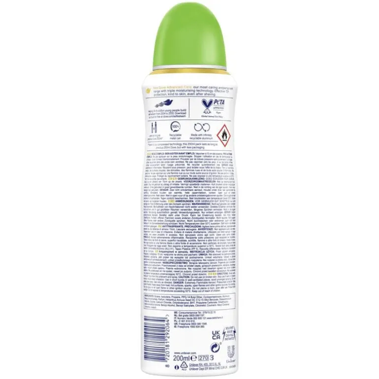 Dove Advanced Care Cucumber & Green Tea Deodorant Spray 200 ML