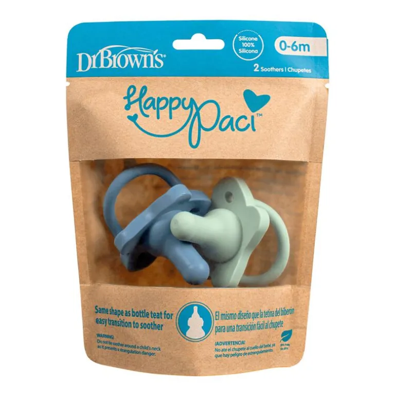 Dr. Brown's HappyPacci Fopspeen Blauw & Groen 2 stuks