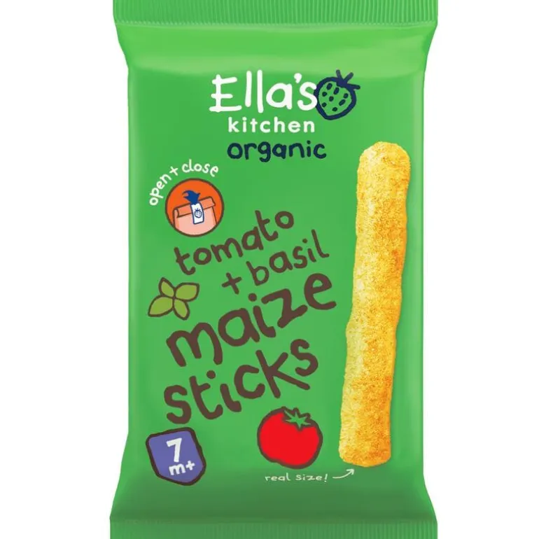 Ella's Bio Kitchen Maize Sticks Tomaat Basilicum 7+