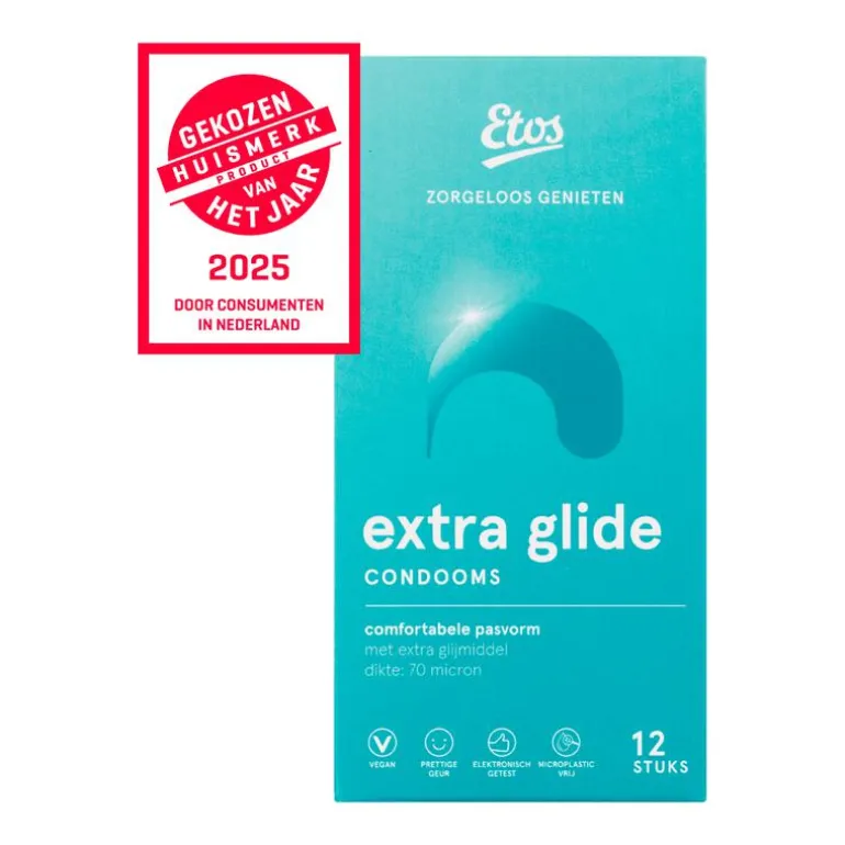 Etos Condooms Extra Glijmiddel 12 stuks