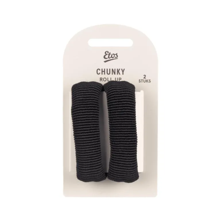 Etos Elastieken Roll Up Medium Zwart 2St