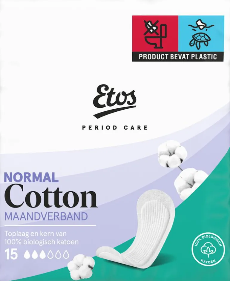 Etos Pure & Organic Maandverband Ultra Normal 15 stuks