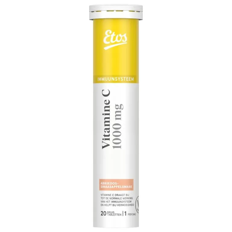 Etos vit C bruistabl abrikoos/sinasappel 20st