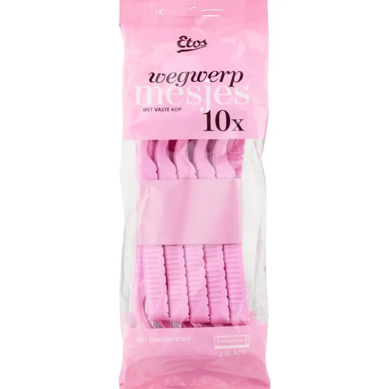 Etos Wegwerpmesjes Met Vaste Kop Roze 10 stuks