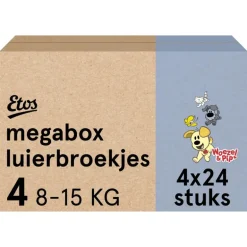Etos Woezel & Pip Luierbroekjes Maxi Maat 4 8-15 kg Megabox 4x24 stuks