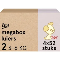 Etos Woezel & Pip Luiers Mini Maat 2 3-6 kg Megabox 4x52 stuks