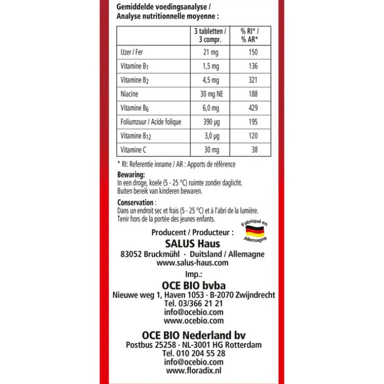 Floradix salus Ijzer 147 Tabletten